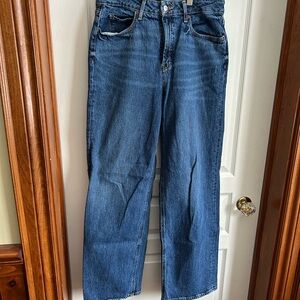 Old Navy Extra High-Rise Sky-Hi Wide Leg Blue Jeans